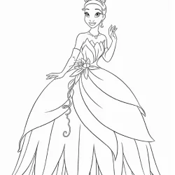A Princesa e o Sapo para imprimir e colorir