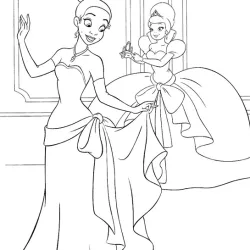 A Princesa e o Sapo para imprimir e colorir