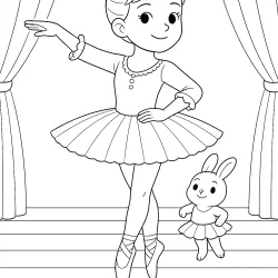 Bailarina para imprimir e colorir
