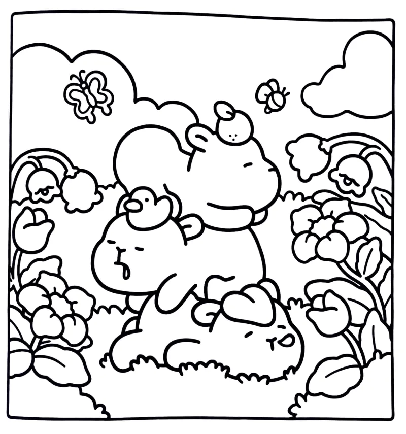Capivara Capy Capy para colorir e imprimir