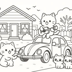 Gatos para imprimir e colorir