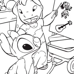 Lilo e Stitch para imprimir e colorir