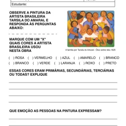 Atividade de alfabetização sobre arte para imprimir e colorir
