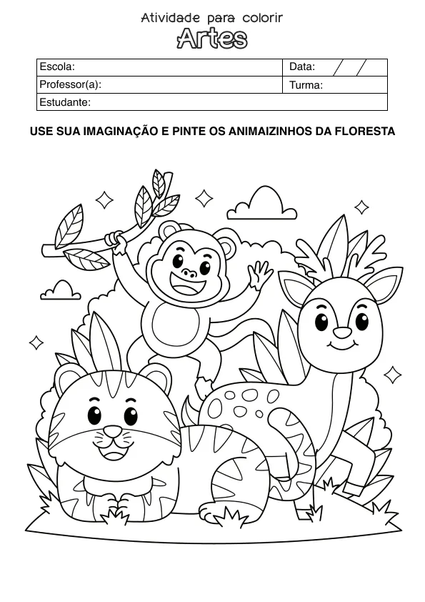 Atividade de alfabetização sobre arte