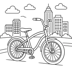 Bicicleta para imprimir e colorir