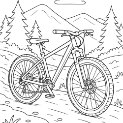 Bicicleta para imprimir e colorir
