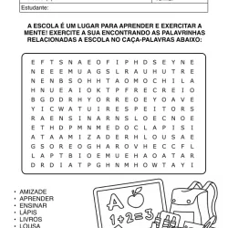 Atividade de alfabetização de caça-palavras para imprimir e colorir