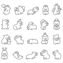 Capivara para imprimir e colorir