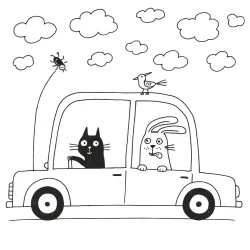 Carros para imprimir e colorir