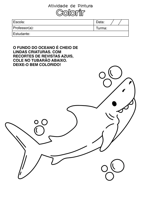 Atividade de alfabetização para colorir