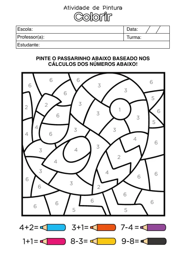 Atividade de alfabetização para colorir