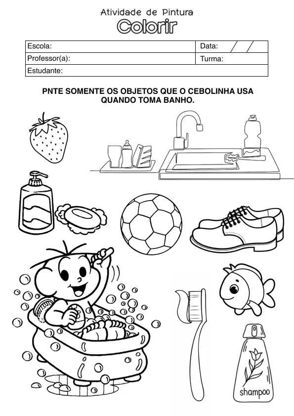 Atividade de alfabetização para colorir