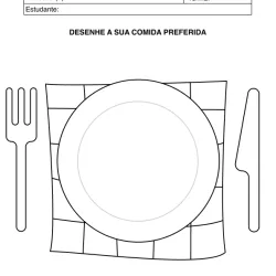 Atividade de alfabetização sobre comida saudável para imprimir e colorir