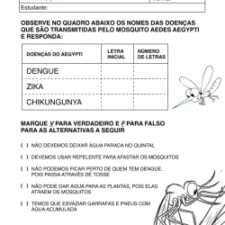 Atividade de alfabetização sobre dengue para imprimir e colorir
