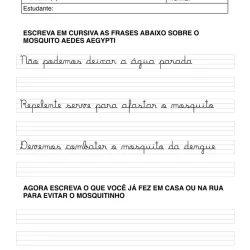 Atividade de alfabetização sobre dengue para imprimir e colorir