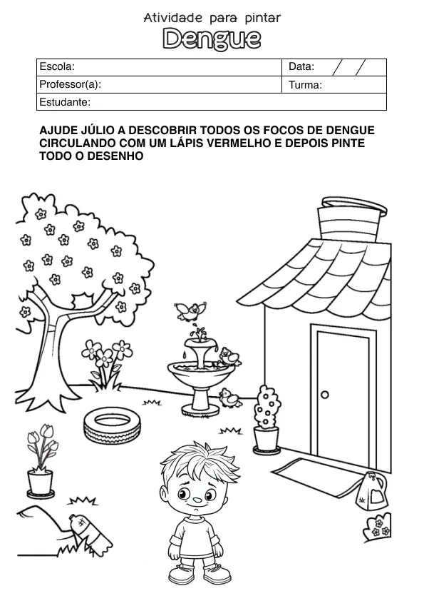 Atividade de alfabetização sobre dengue