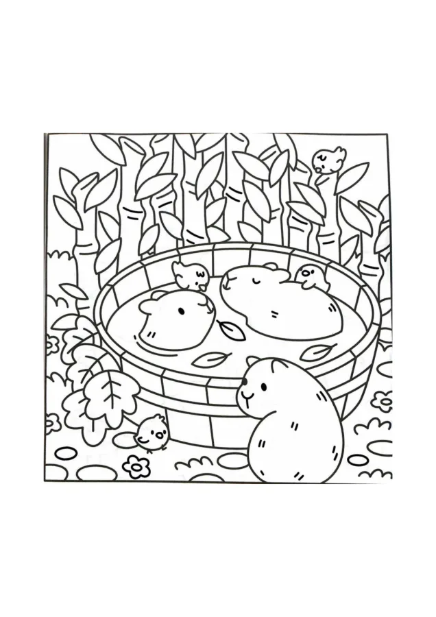 Capivara para imprimir e colorir