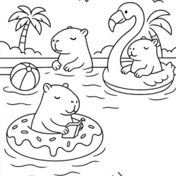 Capivara para imprimir e colorir