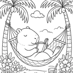 Capivara para imprimir e colorir