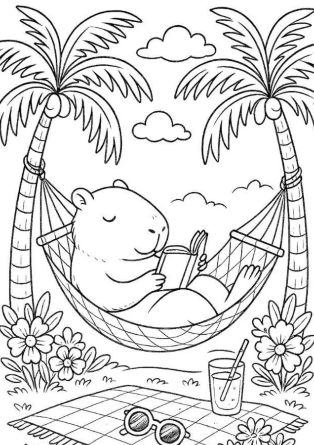 Capivara para imprimir e colorir