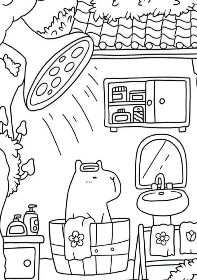 Capivara para imprimir e colorir