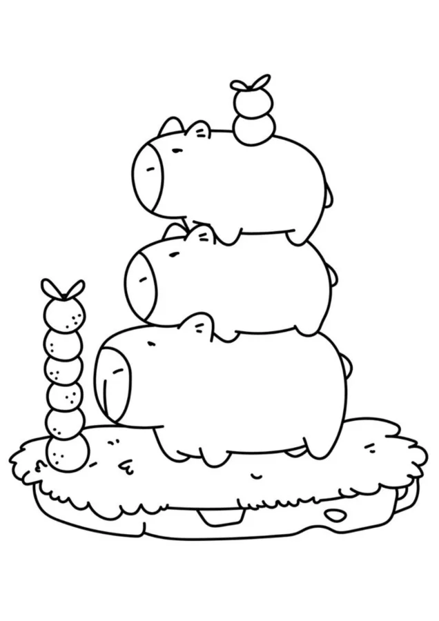 Capivara para imprimir e colorir