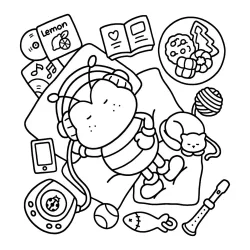 Desenho de Cute & Comfy para imprimir e colorir