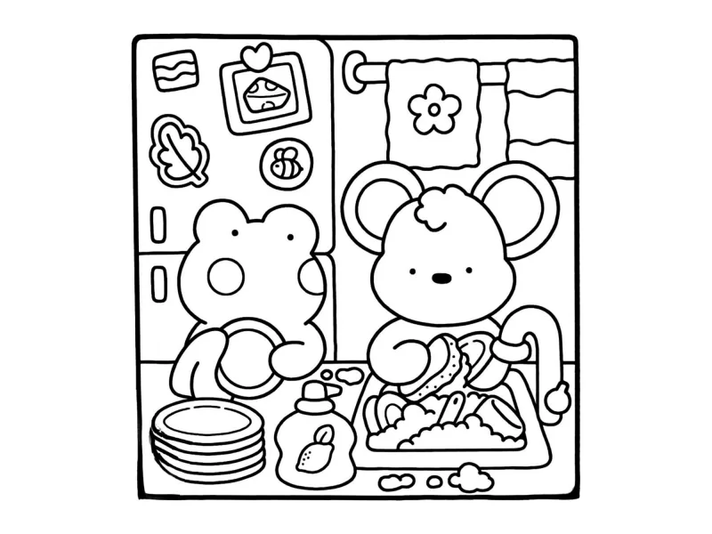 Desenho de Cute & Comfy para imprimir e colorir