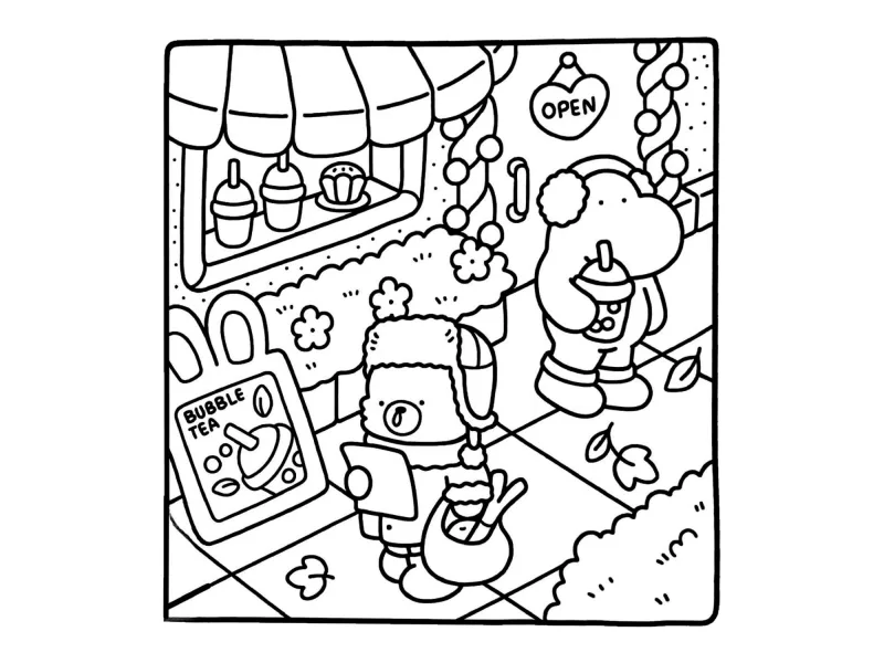 Desenho de Cute & Comfy para imprimir e colorir