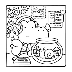 Desenho de Cute & Comfy para imprimir e colorir