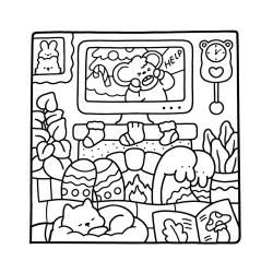 Desenho de Cute & Comfy para imprimir e colorir