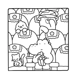 Desenho de Cute & Comfy para imprimir e colorir