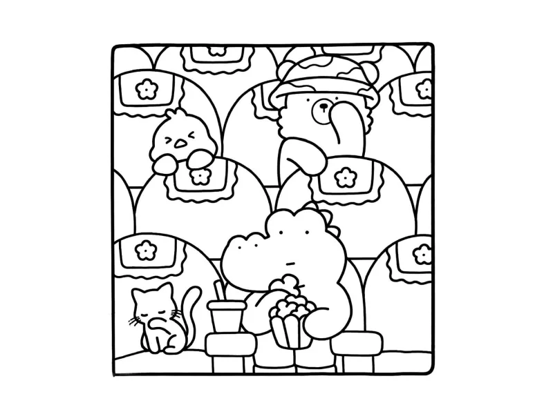 Desenho de Cute & Comfy para imprimir e colorir
