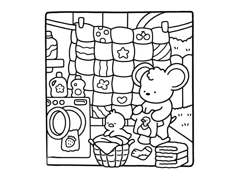 Desenho de Cute & Comfy para imprimir e colorir