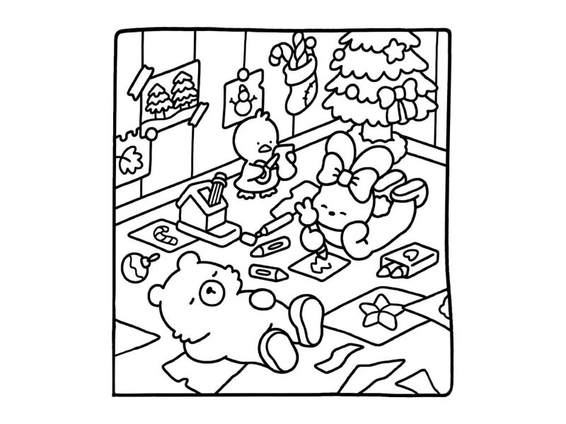 Desenho de Cute & Comfy para imprimir e colorir