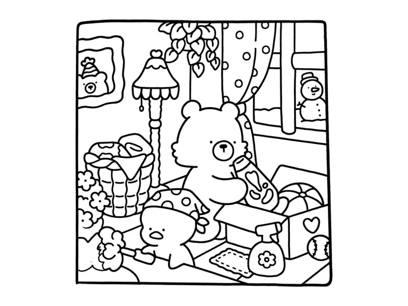 Desenho de Cute & Comfy para imprimir e colorir