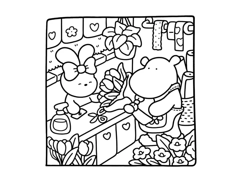 Desenho de Cute & Comfy para imprimir e colorir