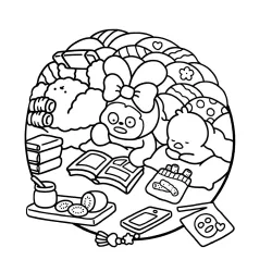 Desenho de Cute & Comfy para imprimir e colorir
