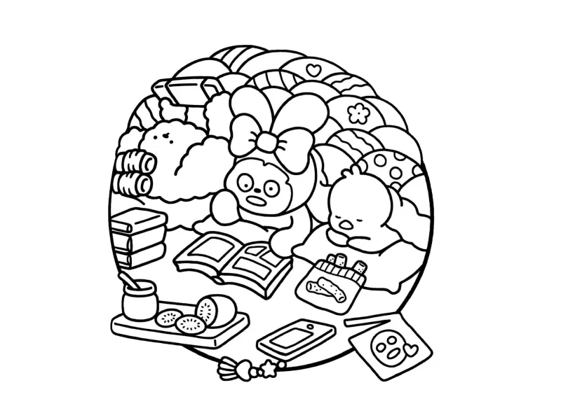 Desenho de Cute & Comfy para imprimir e colorir
