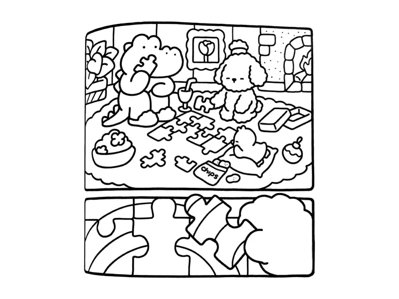 Desenho de Cute & Comfy para imprimir e colorir