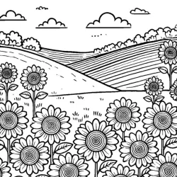 Girassol para imprimir e colorir
