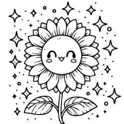 Girassol para imprimir e colorir
