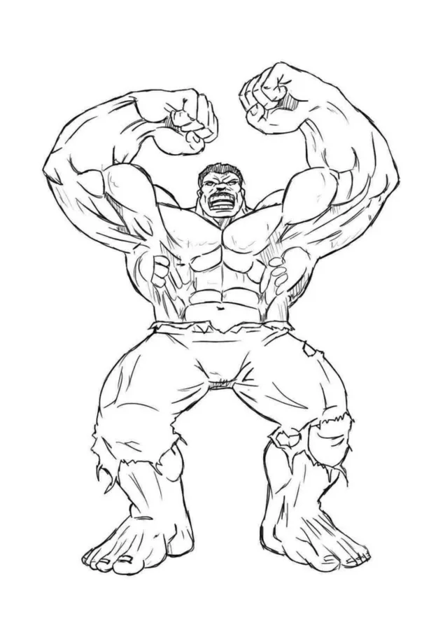 Hulk para imprimir e colorir