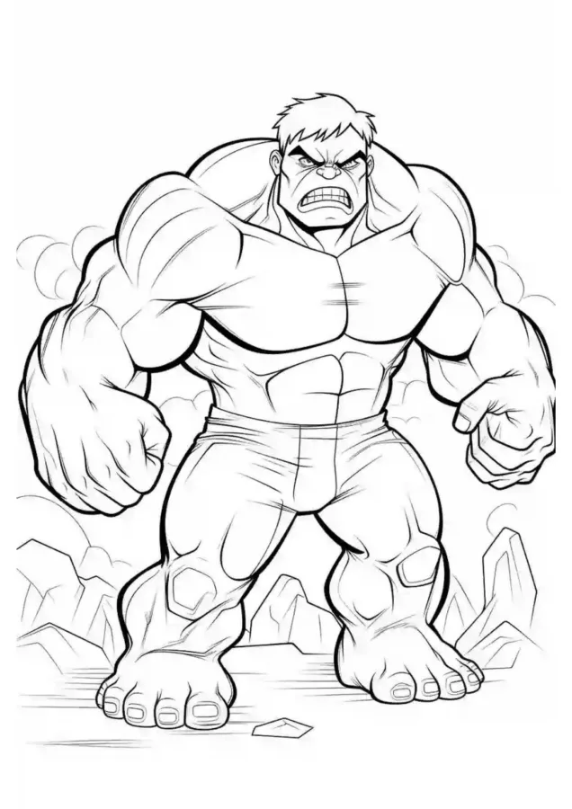 Hulk para imprimir e colorir