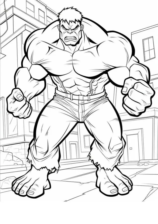 Hulk para imprimir e colorir