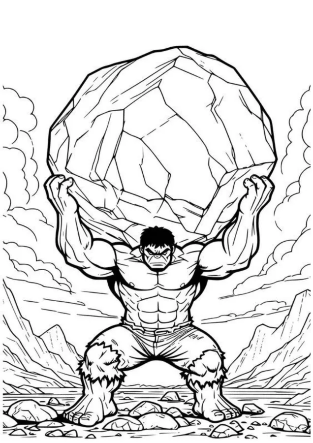 Hulk para imprimir e colorir