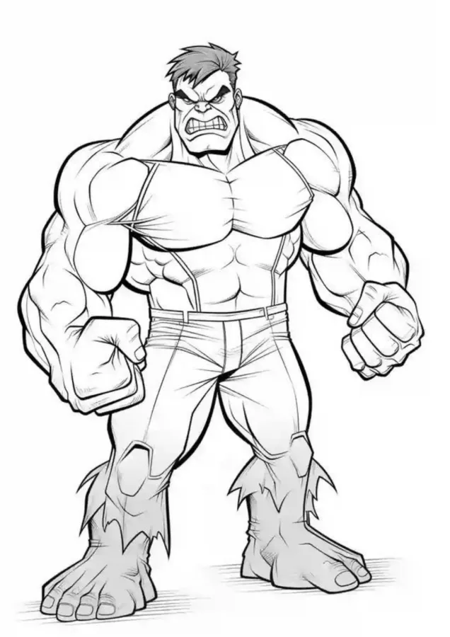Hulk para imprimir e colorir