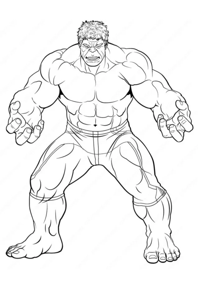 Hulk para imprimir e colorir