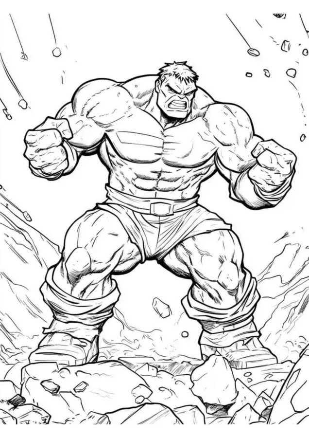 Hulk para imprimir e colorir