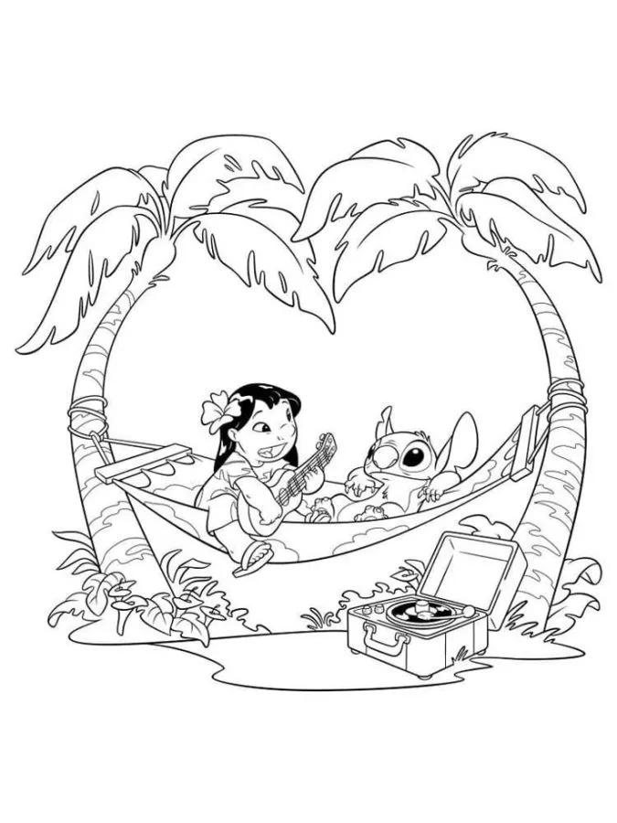 Lilo e Stich para imprimir e colorir